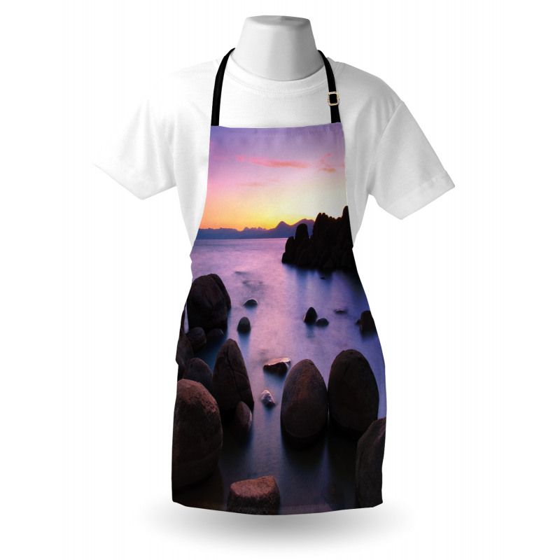 Misty Scene Rocks Water Apron