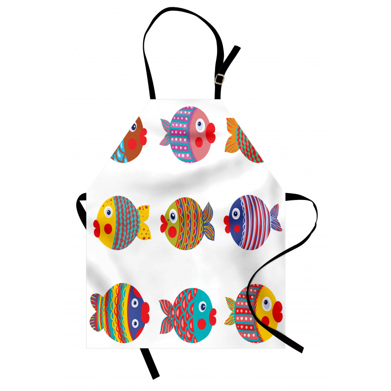 Folkloric Fish Family Apron