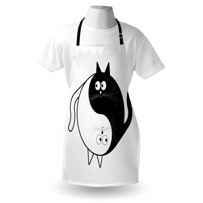 Ying Yang Black White Art Apron