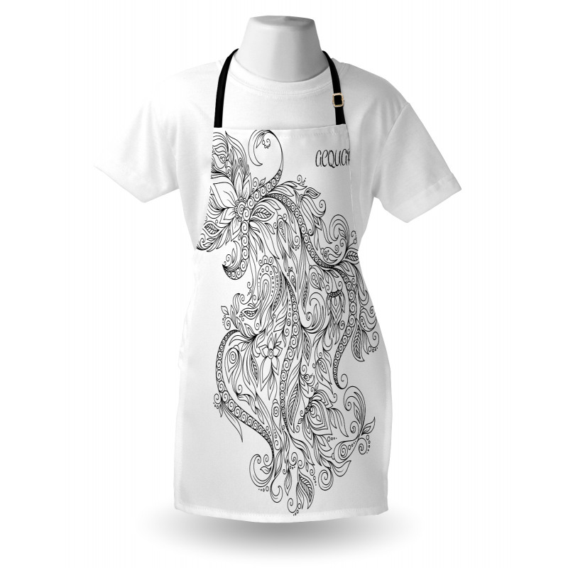 Floral Astrology Aquarius Apron