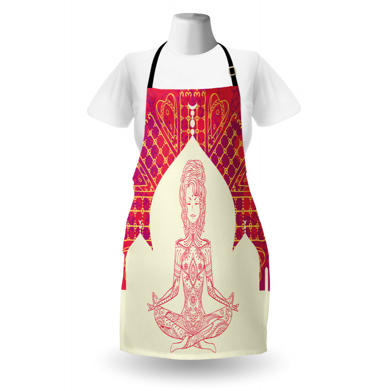 Mandala Meditation Girl Apron