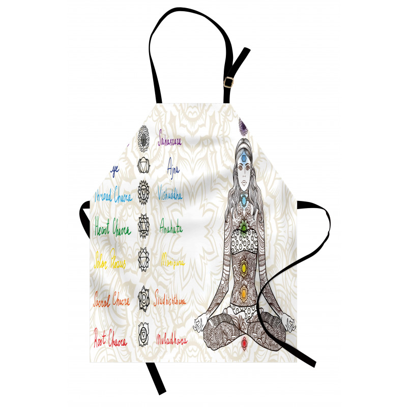 Sketch Yoga Posed Girl Apron