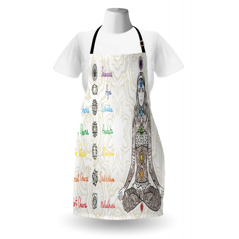 Sketch Yoga Posed Girl Apron