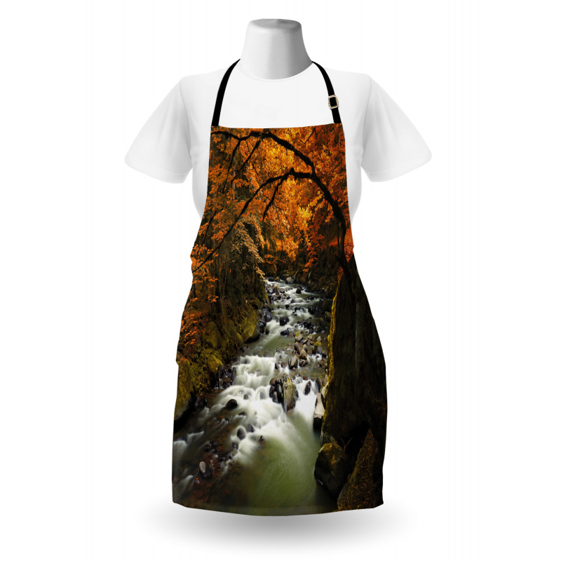 River with Rocks Forest Lush Apron