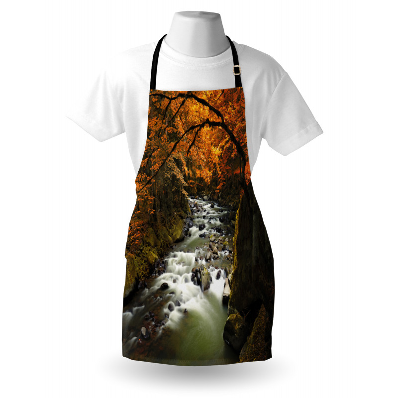 River with Rocks Forest Lush Apron