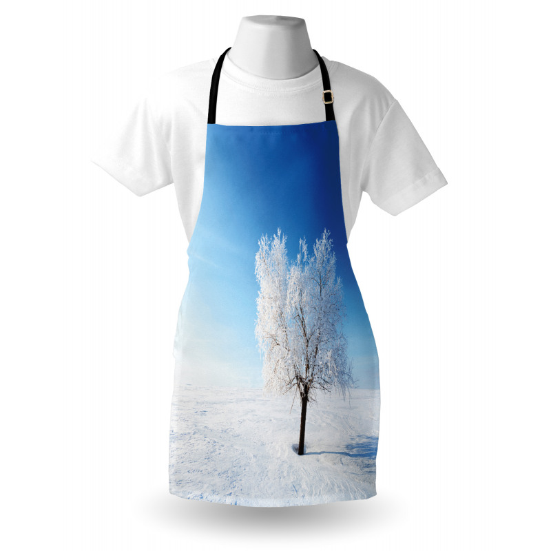 Mevsimler Mutfak Önlüğü Karlı Yalnız Ağaç