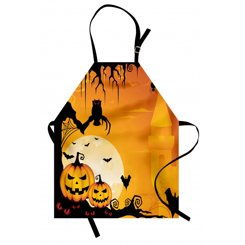 Spooky Pumkins Owl Art Apron