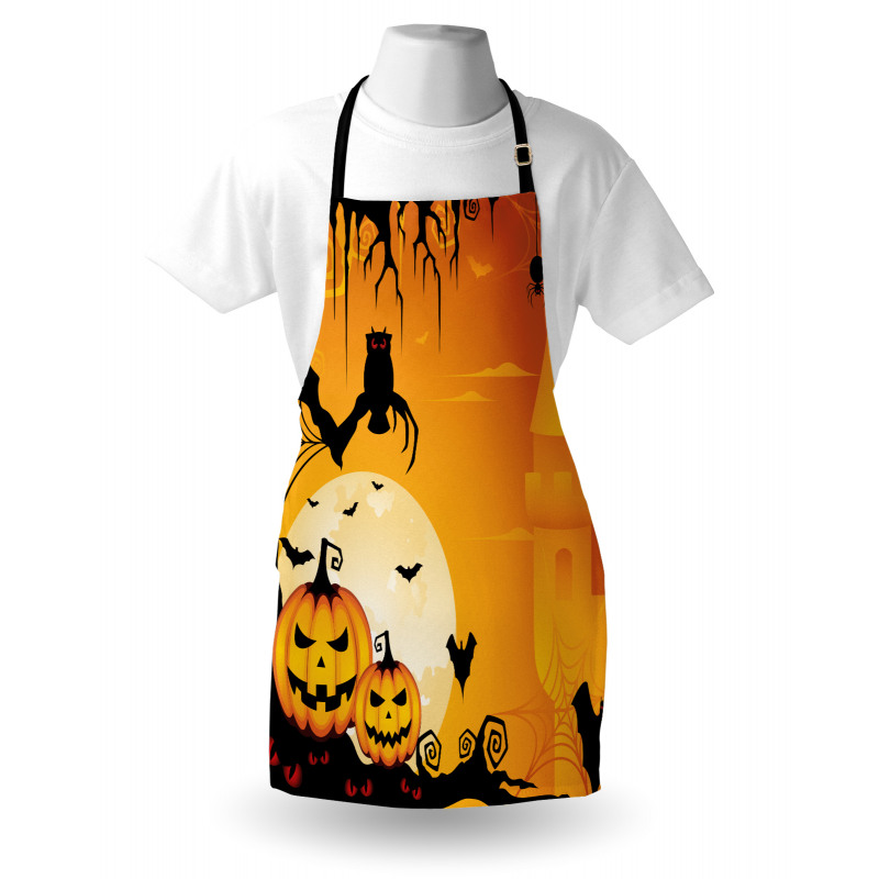 Spooky Pumkins Owl Art Apron