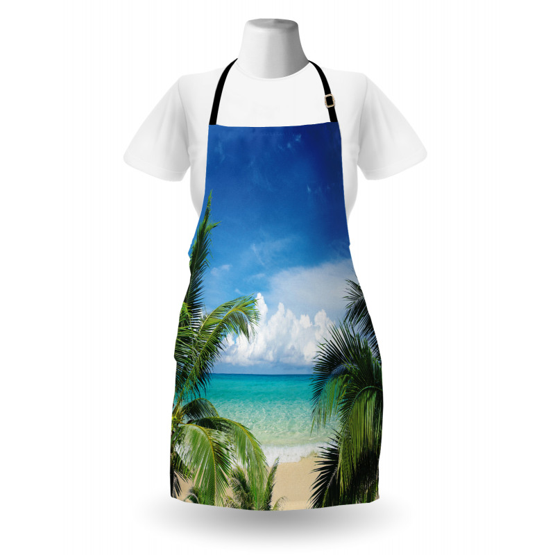 Tropical Sea Palms Sunny Day Apron