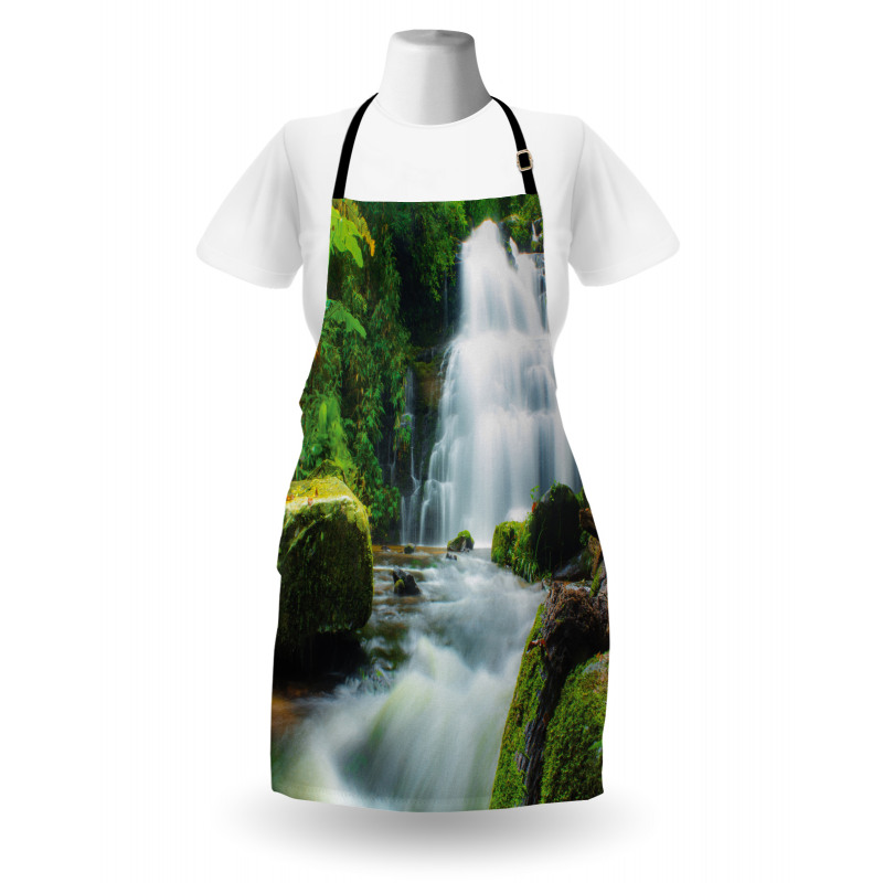 Watercolor Stream Jungle Apron