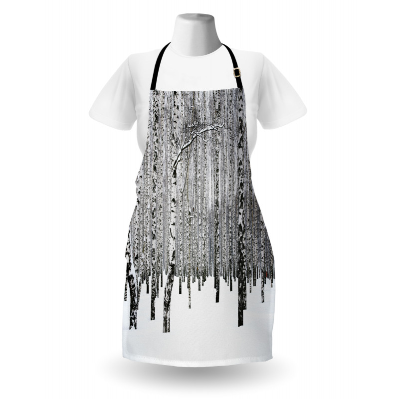 Snowy Forest Photo Woodland Apron