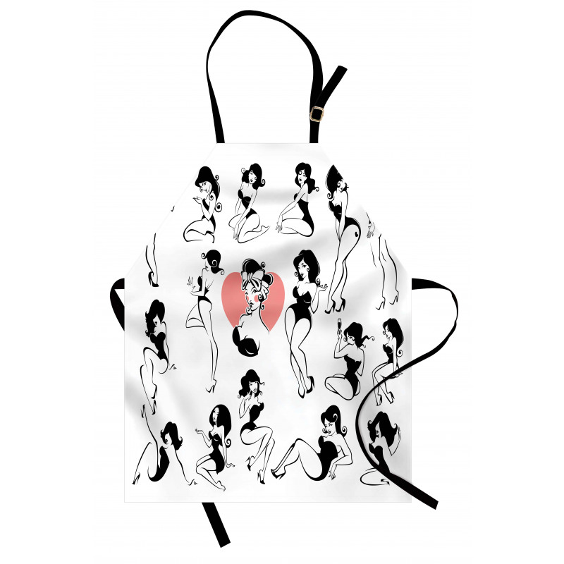 Woman Heart Tattoo Model Apron