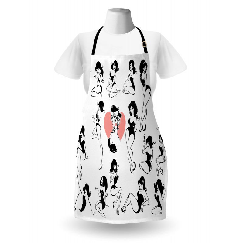 Woman Heart Tattoo Model Apron