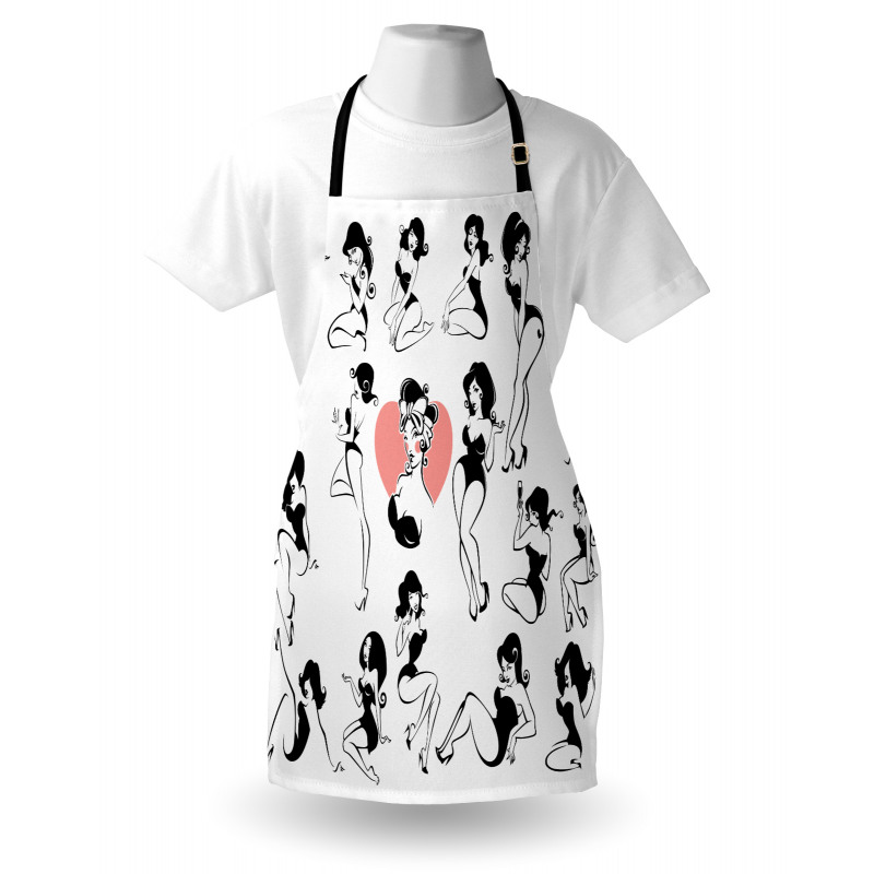 Woman Heart Tattoo Model Apron