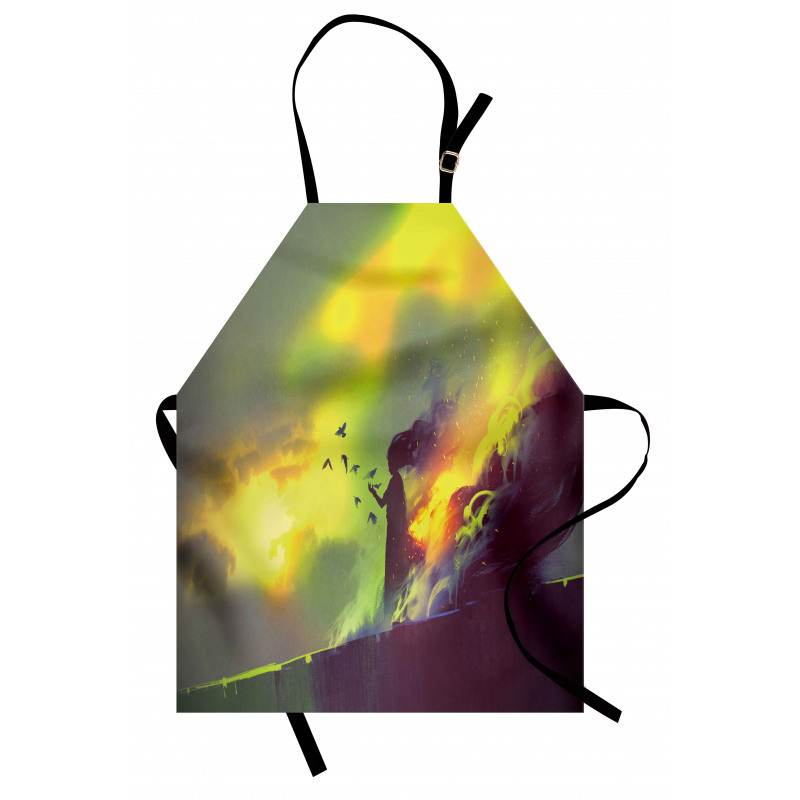 House in Flames Magic Apron