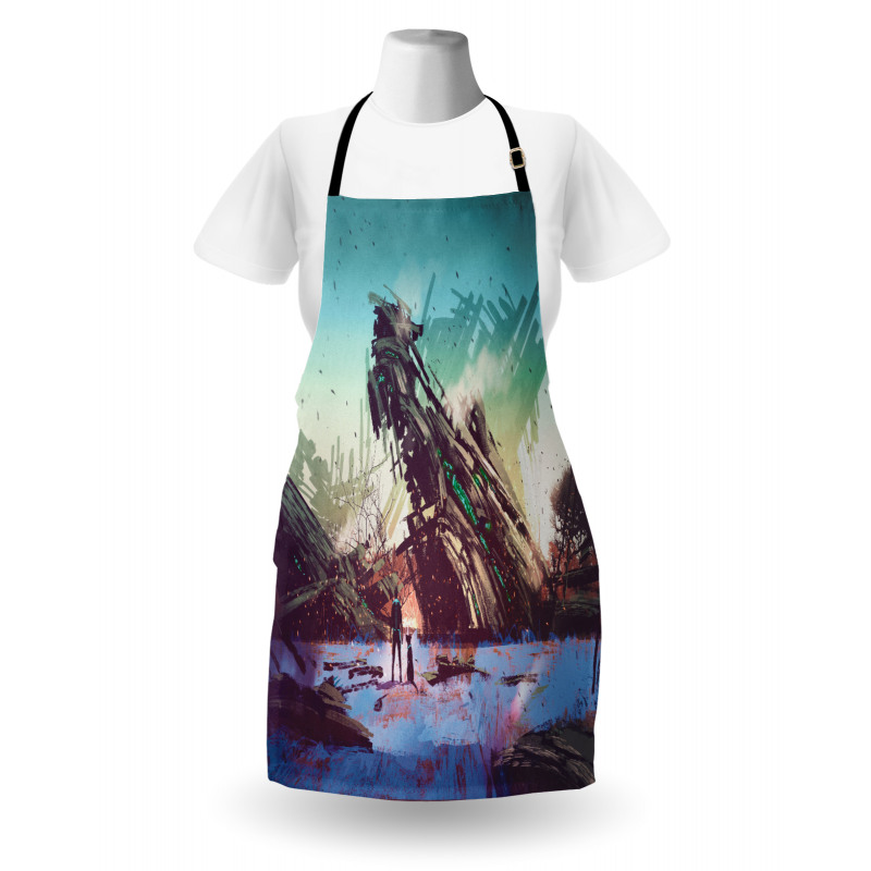 Crashed Spaceship Art Apron