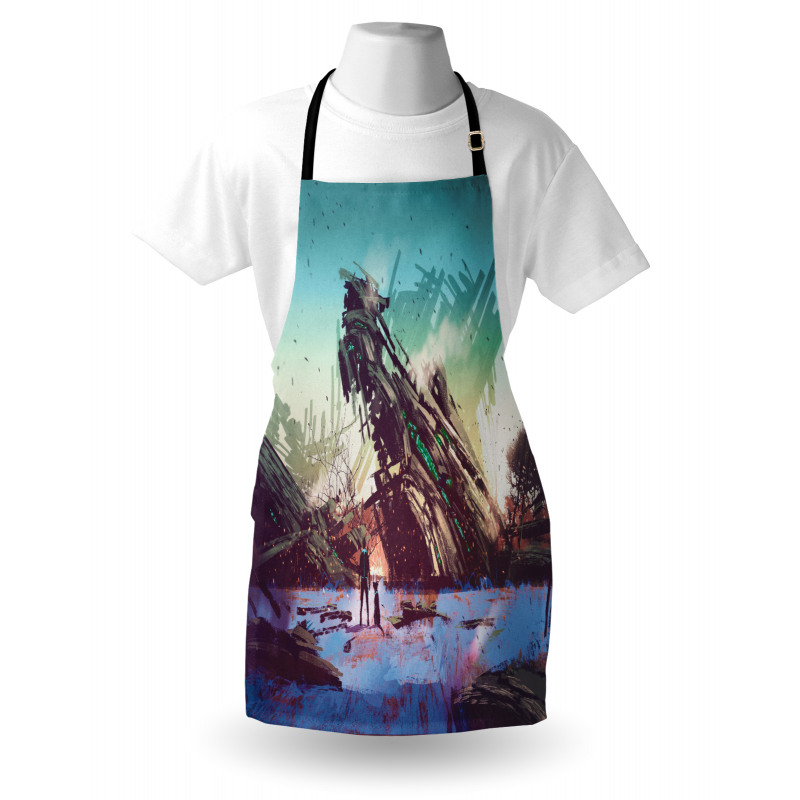 Crashed Spaceship Art Apron