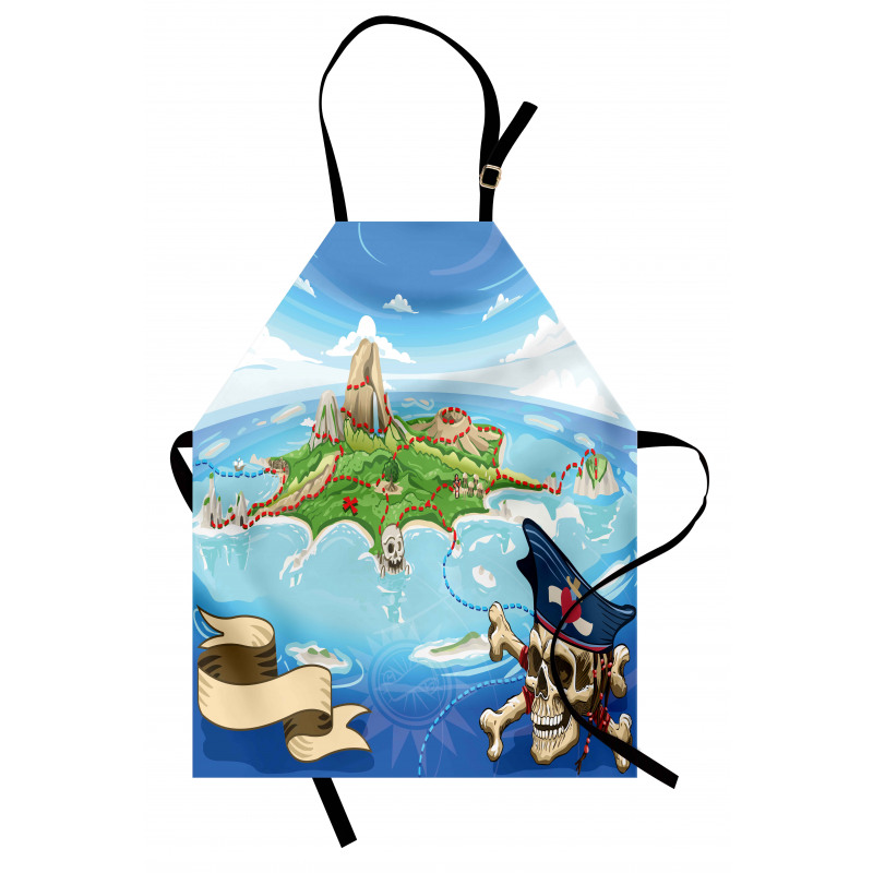 Pirate Island Skull Apron