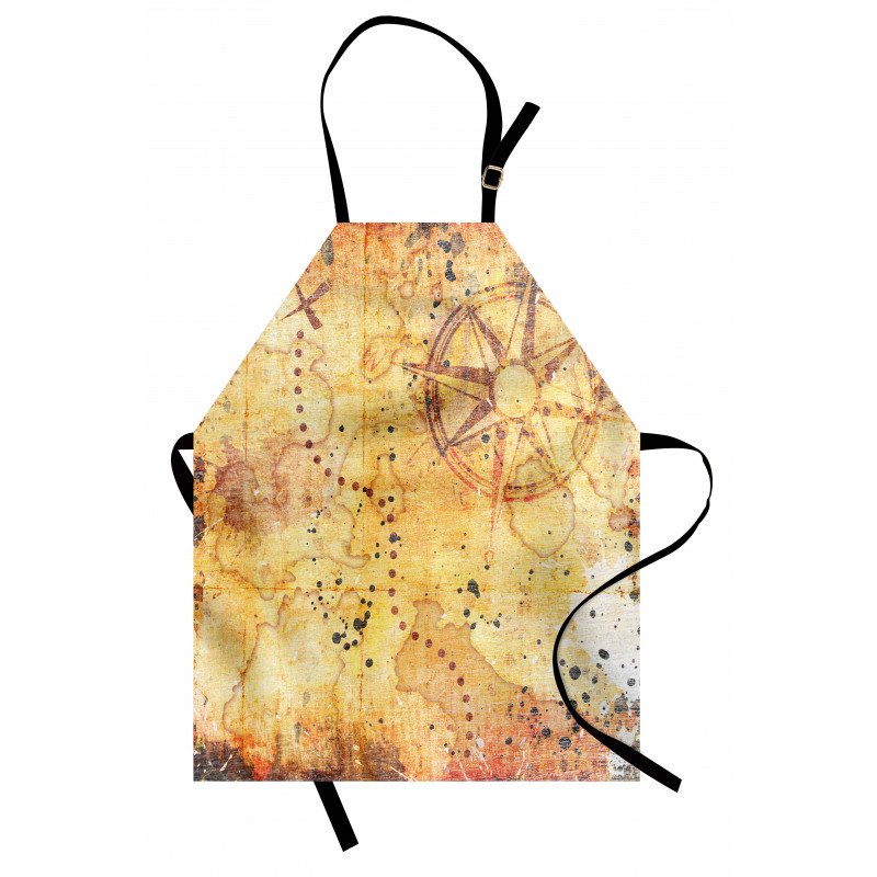 Antique Grunge Rusty Map Apron