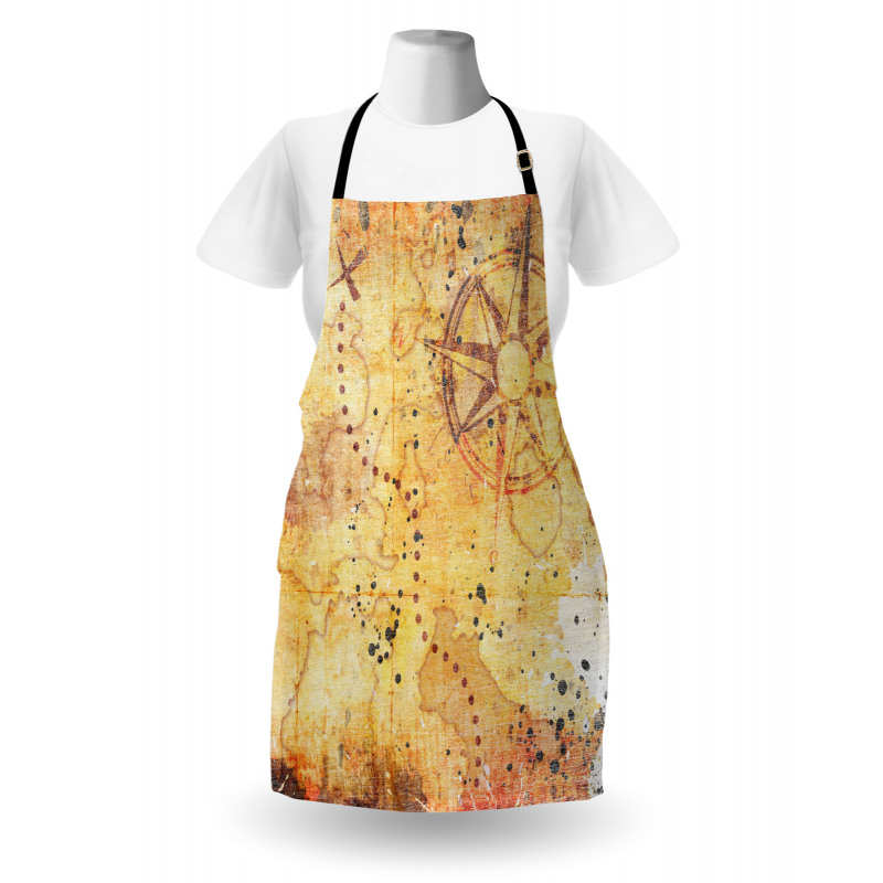 Antique Grunge Rusty Map Apron