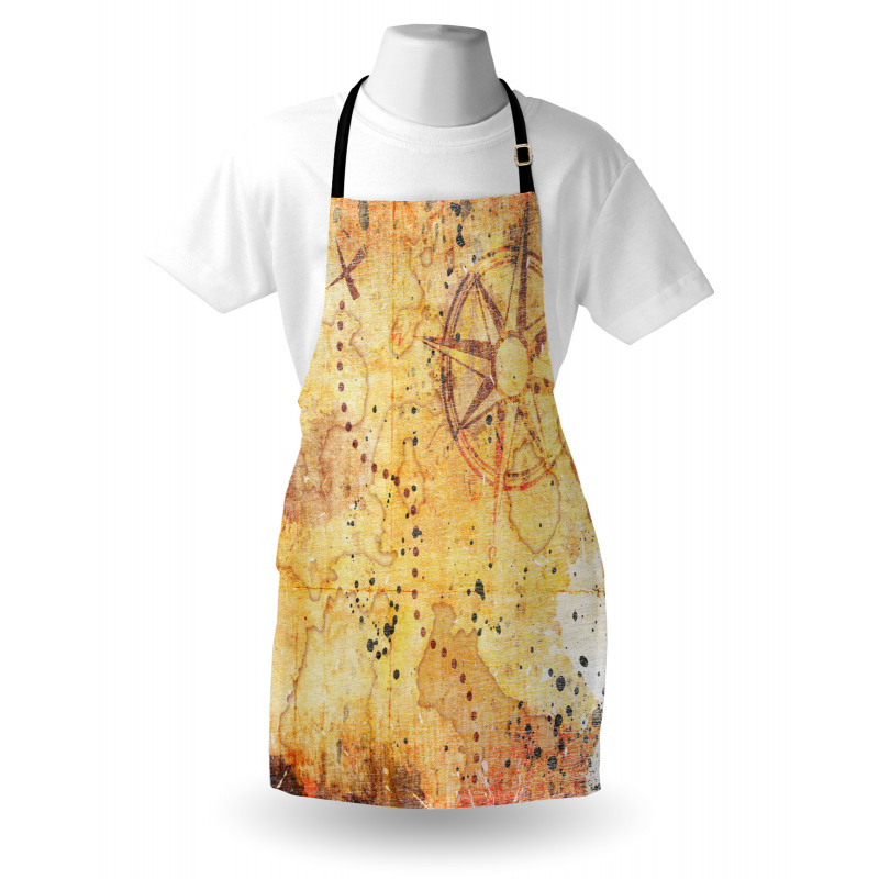 Antique Grunge Rusty Map Apron