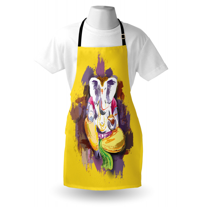 Elephant Figure Grunge Art Apron