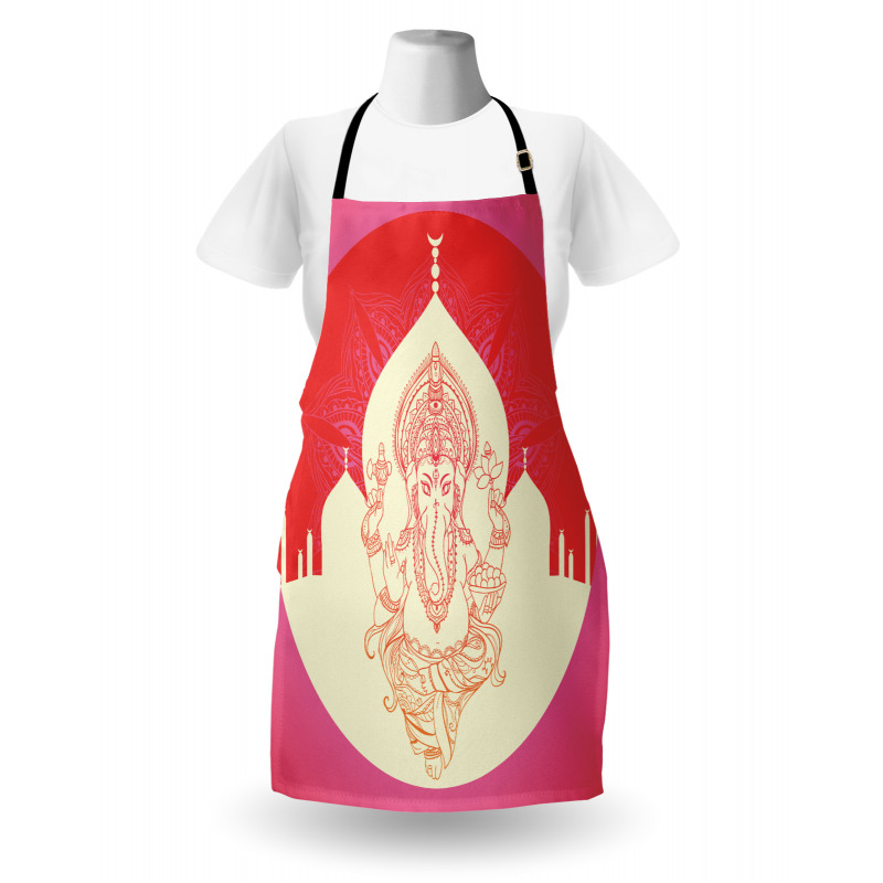 Elephant and Building Yoga Apron