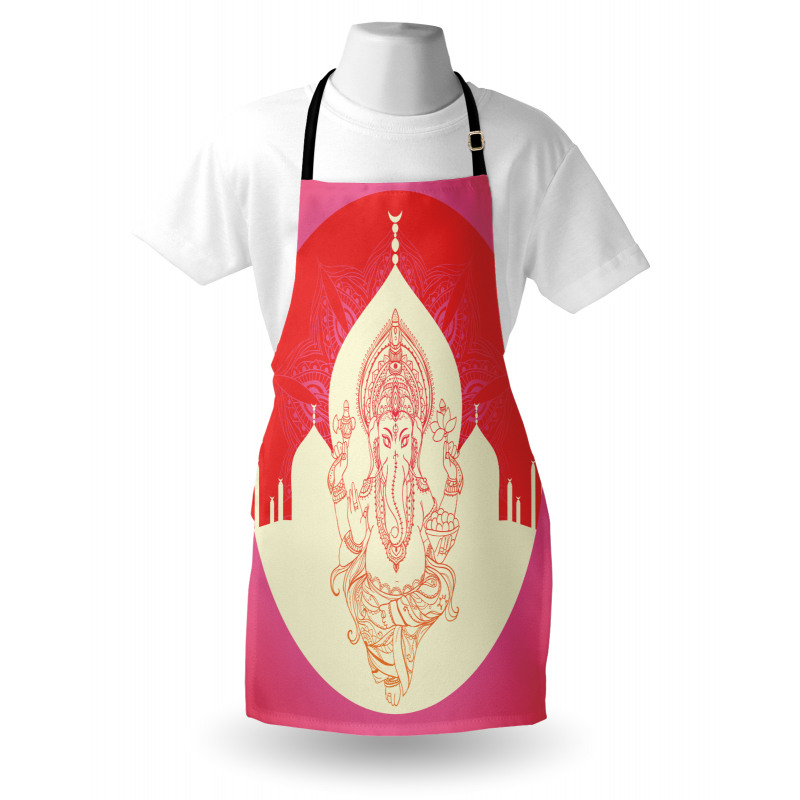 Elephant and Building Yoga Apron