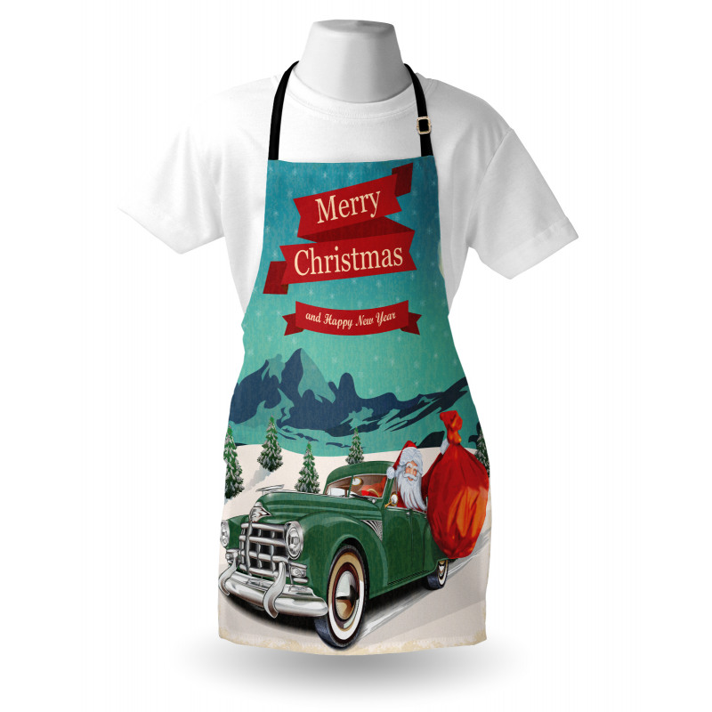 Santa in Classic Car Apron