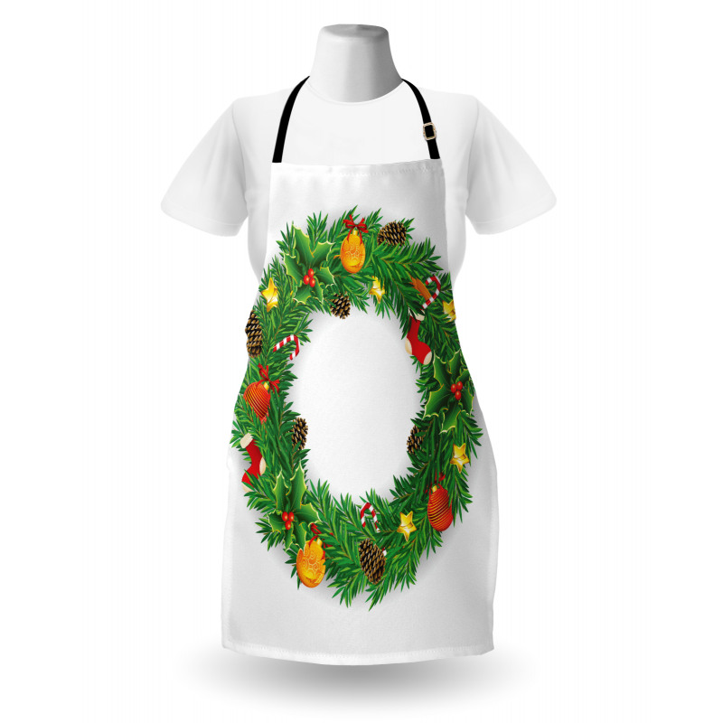 Evergreen Wreath Art Apron