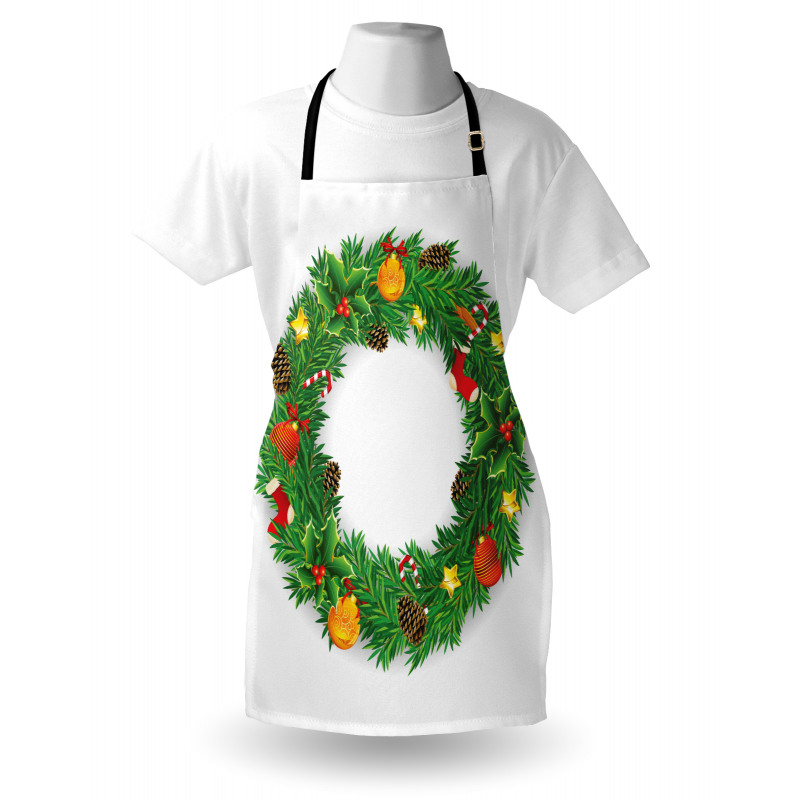 Evergreen Wreath Art Apron