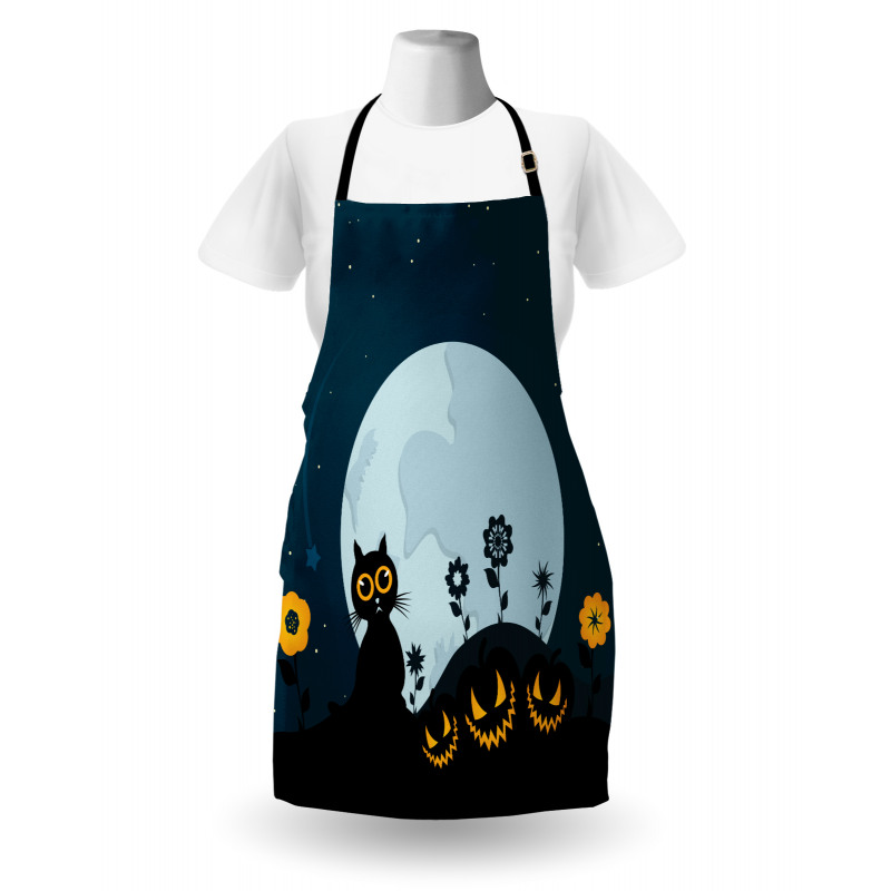 Kitty Under Moon Apron