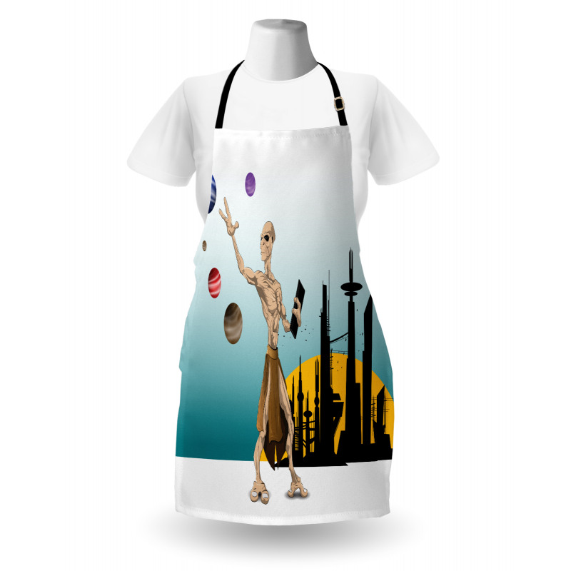 Alien Planets Galaxy Apron