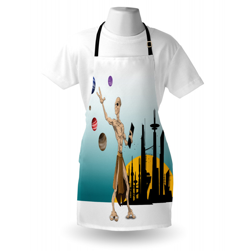 Alien Planets Galaxy Apron