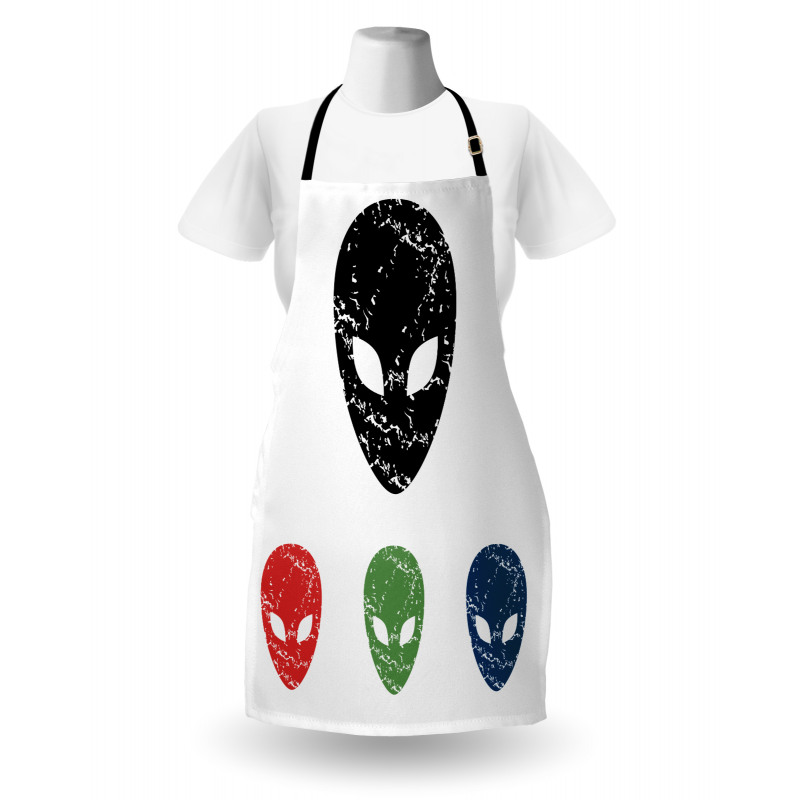 Grunge Alien Heads Art Apron