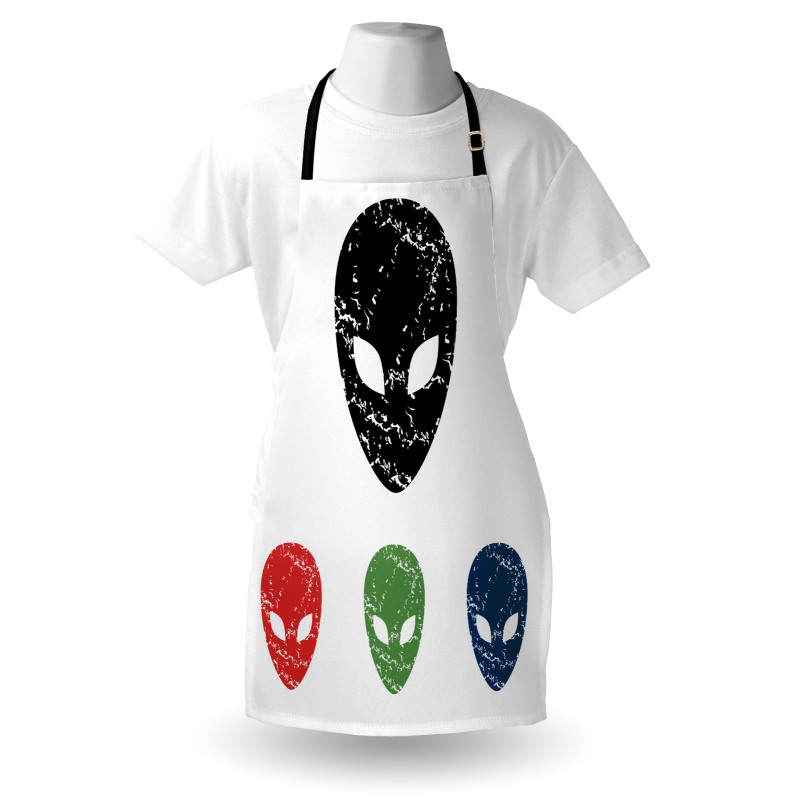 Grunge Alien Heads Art Apron