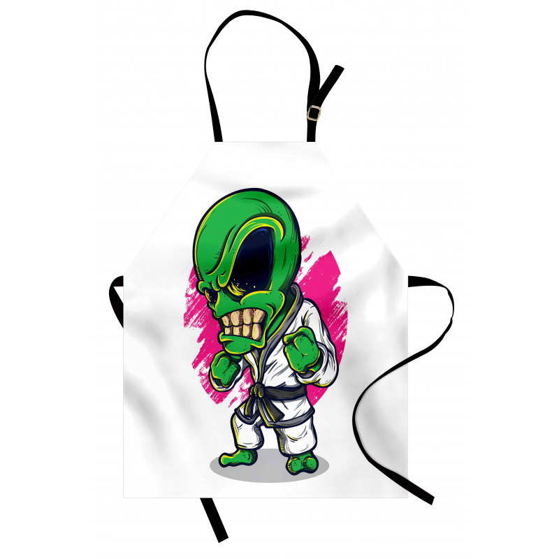 Angry Alien Karate Art Apron