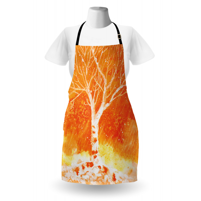 Leafless Tree Autumn Apron