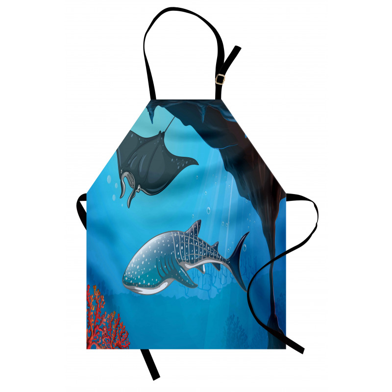 Swimming Shark Ocean Apron