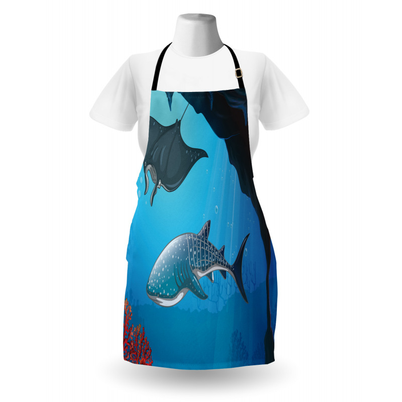 Swimming Shark Ocean Apron