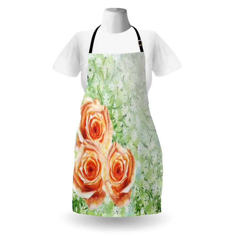 Watercolor Roses Apron