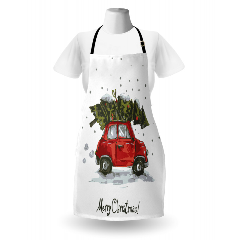 Retro Car with Tree Apron