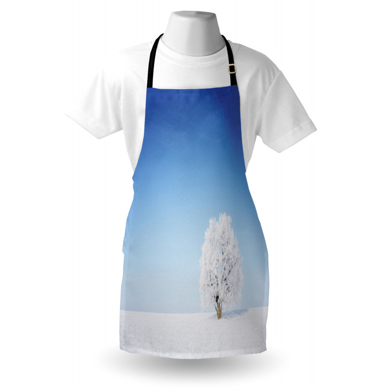 Alone Tree Snowy Field Apron