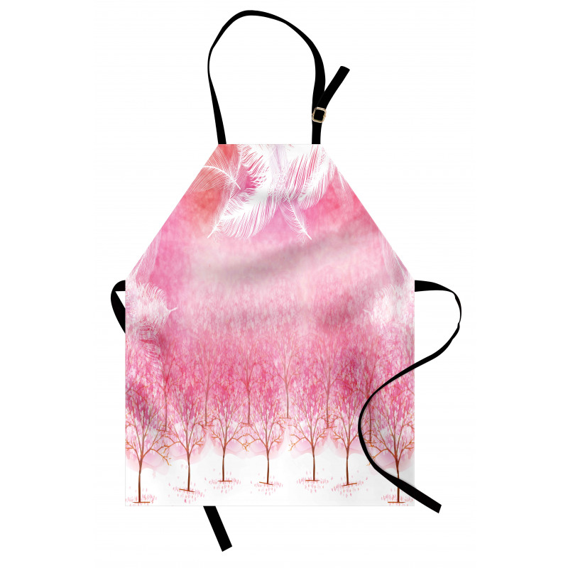 Cherry Trees Feathers Apron