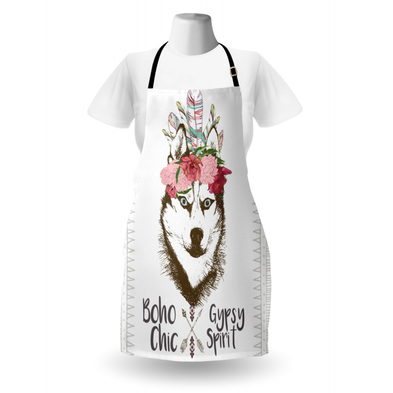 Flowers Feathers Husky Apron