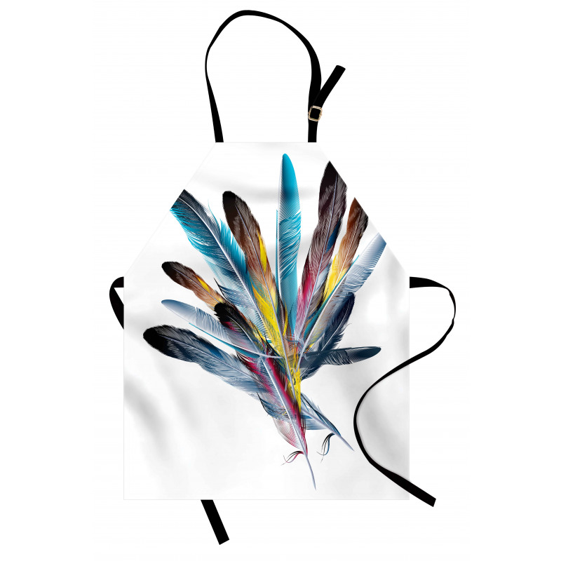 Colorful Feathers Old Pen Apron