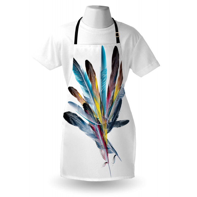 Colorful Feathers Old Pen Apron