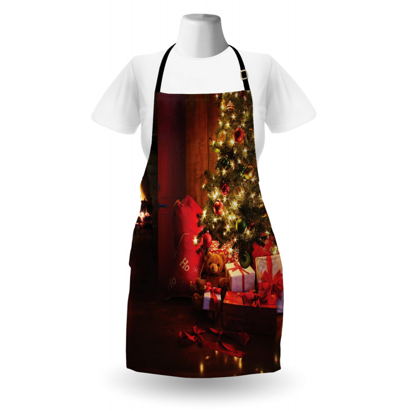 New Year Xmas Trees Apron