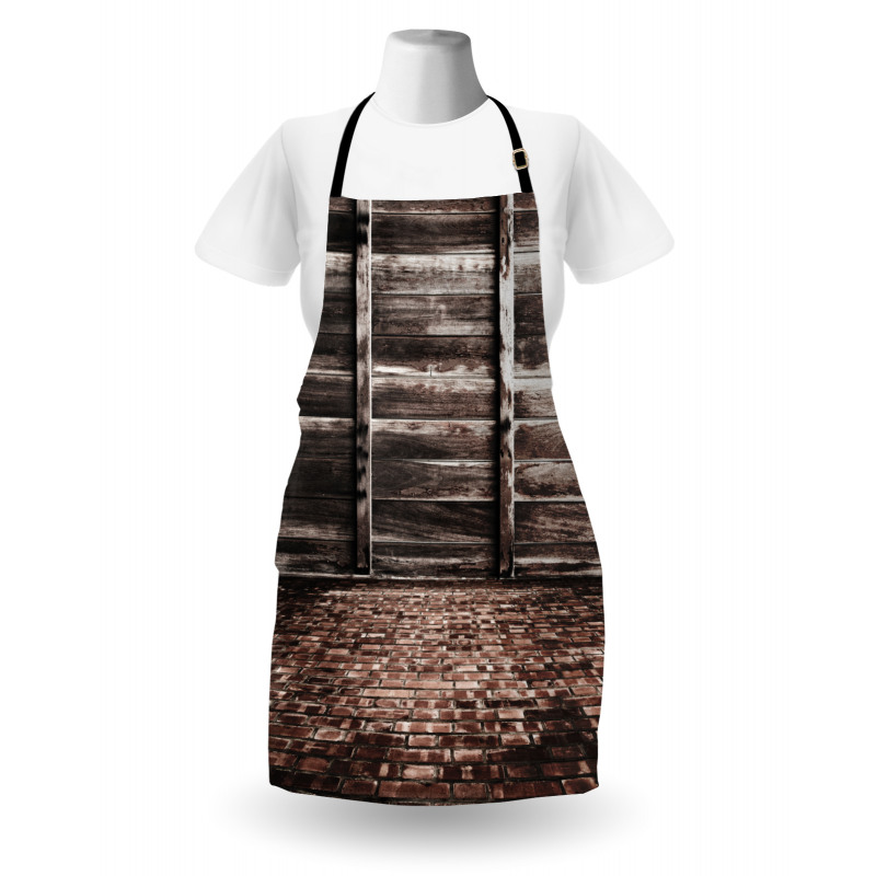 Brick Floor Wooden Wall Apron