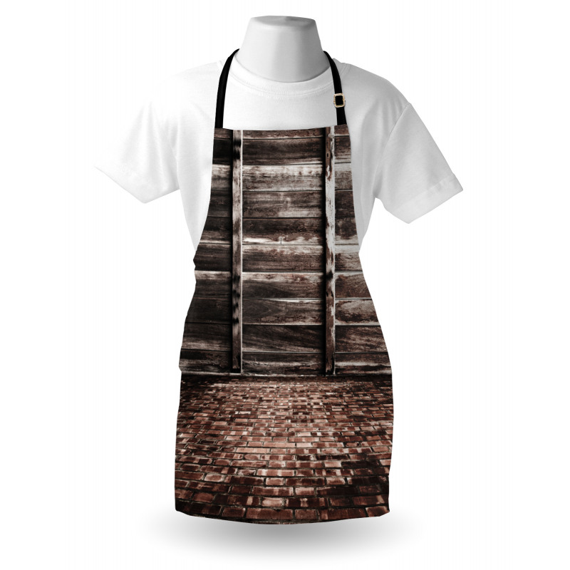 Brick Floor Wooden Wall Apron